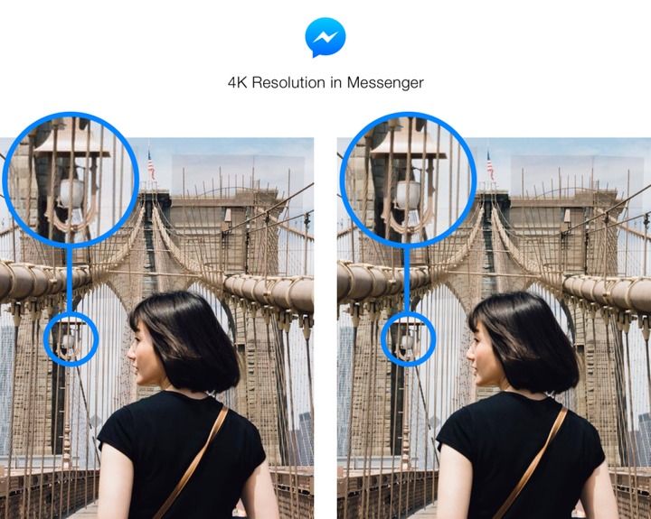Facebook Messenger com imagens em 4K