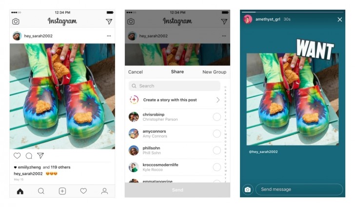 Instagram permite compartilhar postagens de feed como histórias