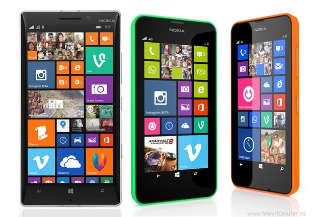 Lumia 630, 635 y 930