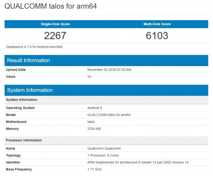 Primeiro smartphone com Snapdragon 675 é flagrado no Geekbench