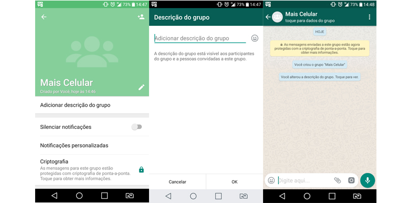 WhatsApp agora permite adicionar descrição em grupos