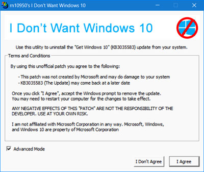 i dont wanna windows 10 program