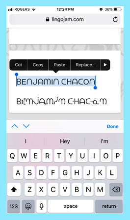 fontsly keyboard in the smartphone