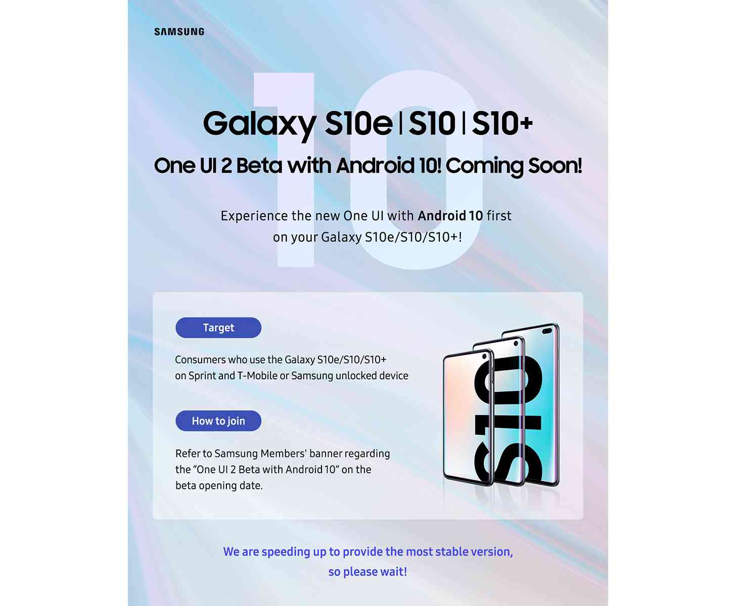 samsung galaxy s10 android 10 beta