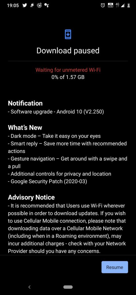 atualização android 10 nokia 7.2