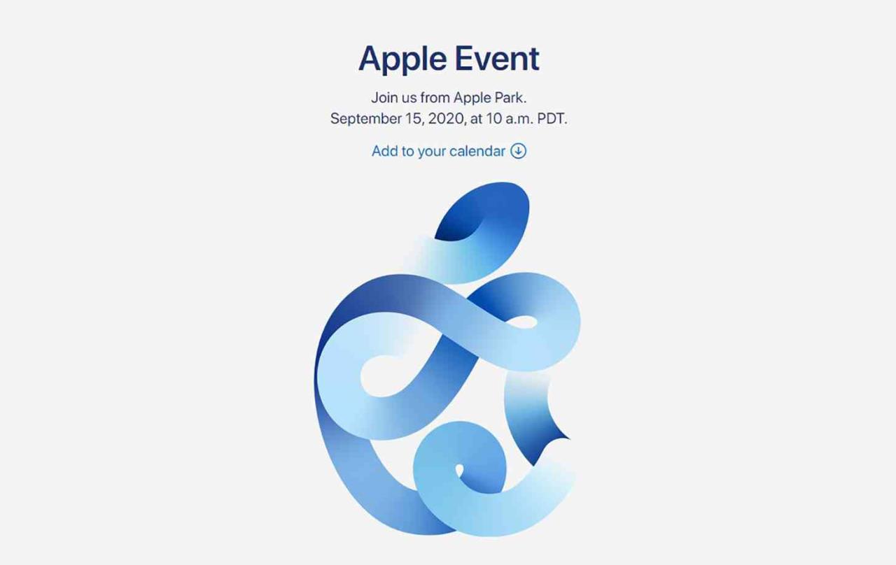 apple evento 15 de setembro 2020 convite