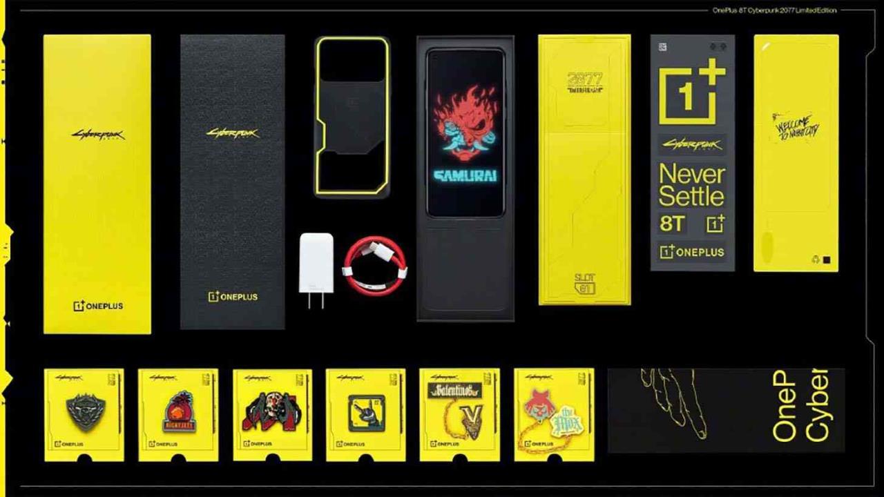 oneplus 8t cyberpunk 2077 edition todos os itens