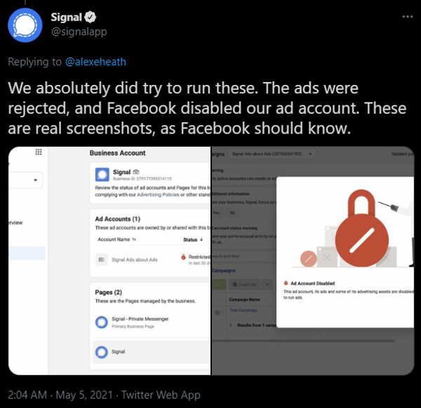 signal vs facebook