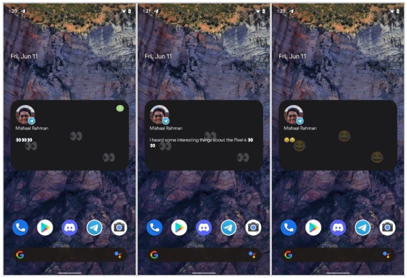 Widget de conversas do Android 12