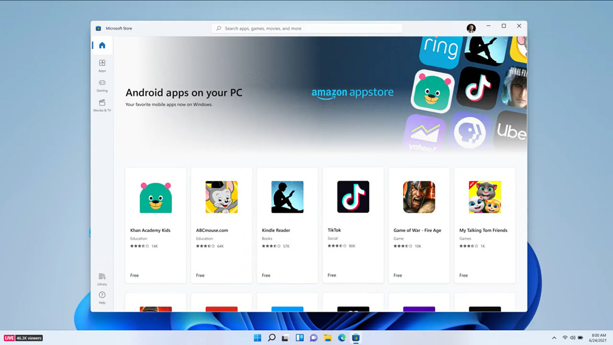 Windows 11 will be compatible with Android applications