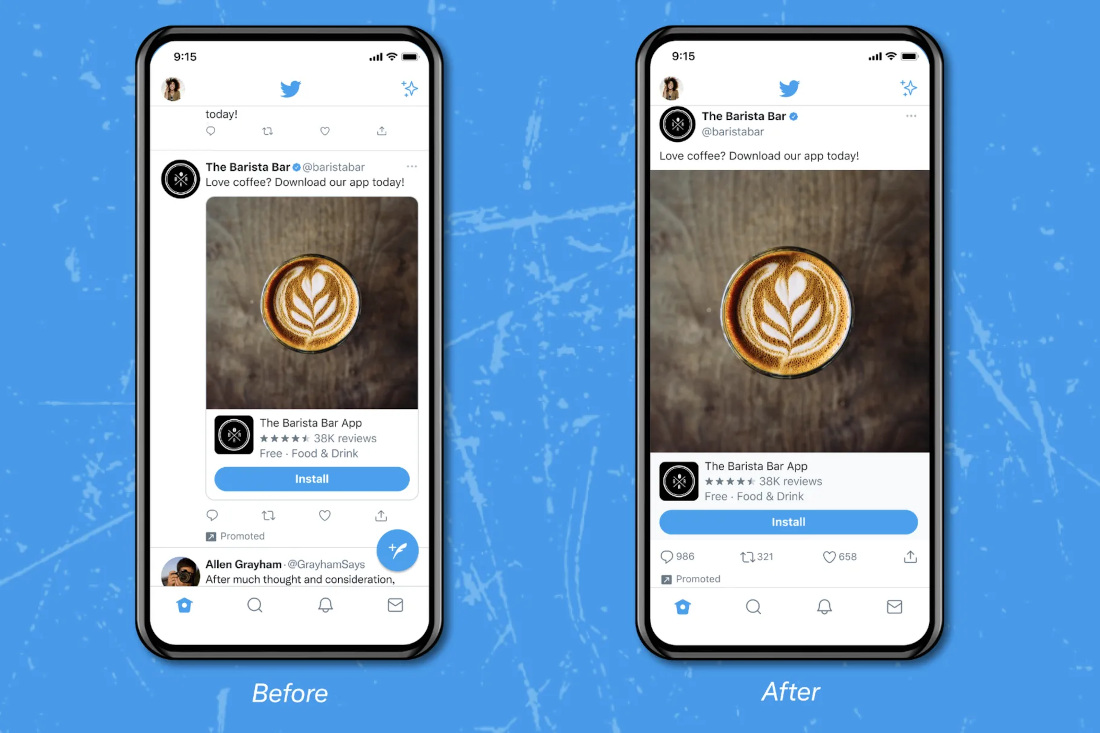 Twitter testa mídias de ponta a ponta em linha do tempo no iOS