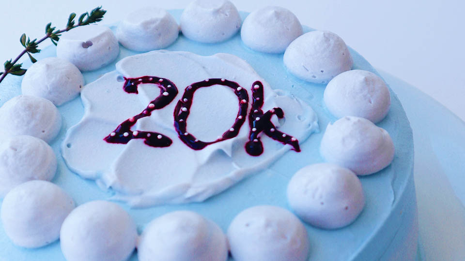 a cake written 20k