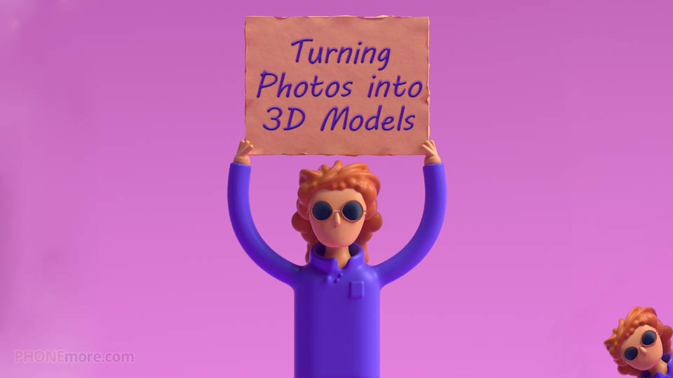 3D doll holding a sign