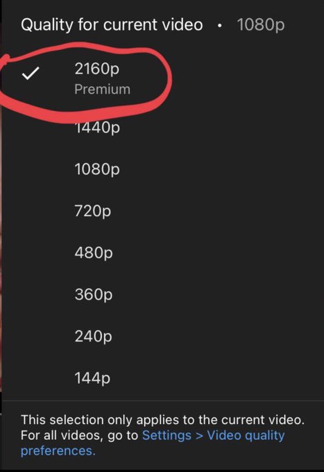 La prueba de YouTube requiere una suscripción premium para los vídeos en 4K