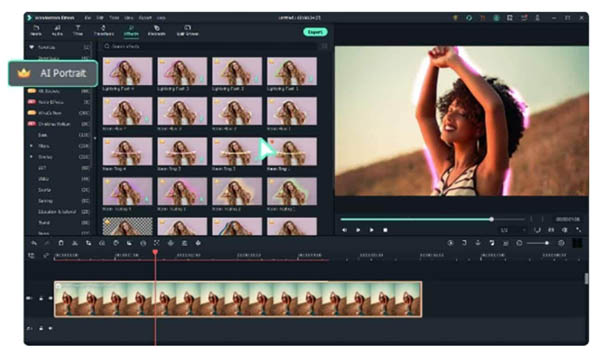 filmora 12 application editing a video