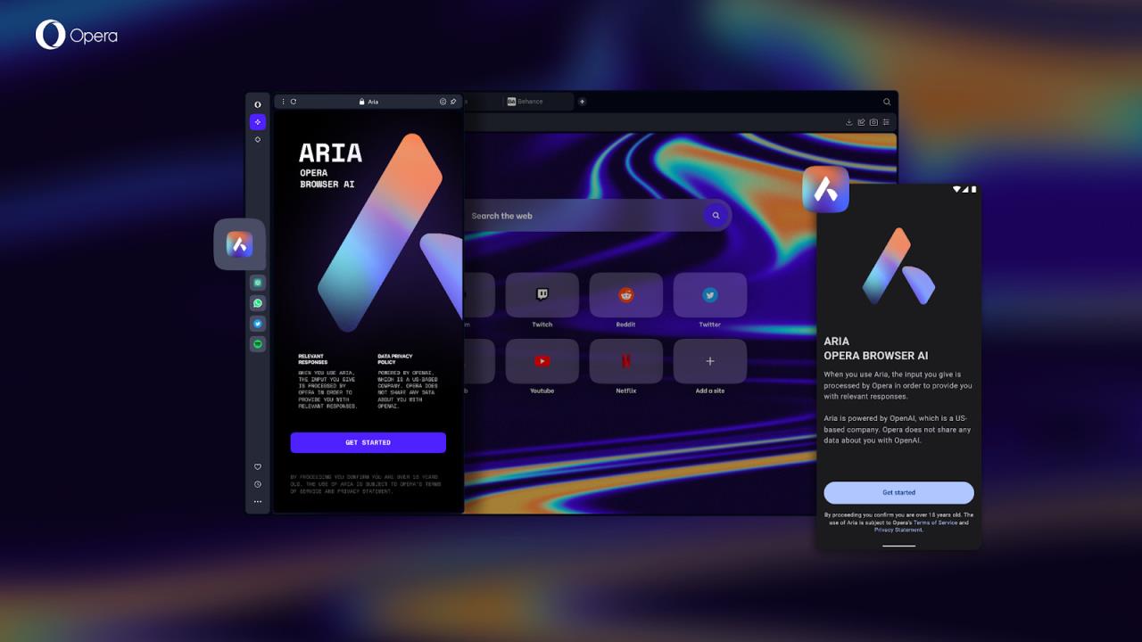 Opera Aria: nova experiência de navegador com IA integrada