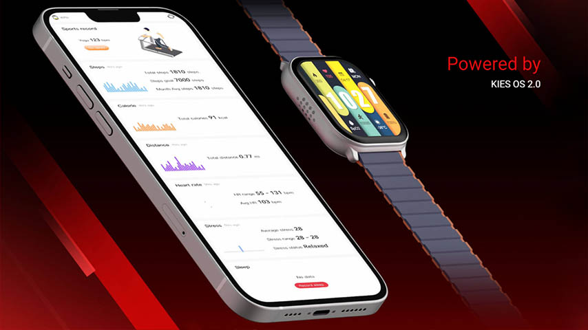 un teléfono móvil y el smartwatch kieslect ks pro con kies system 2.0