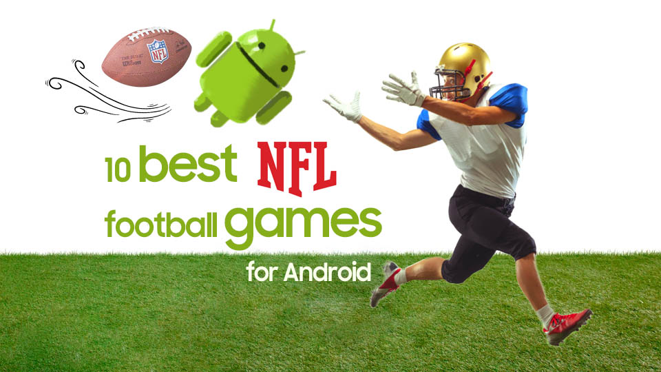 american nfl football player with android google robot
