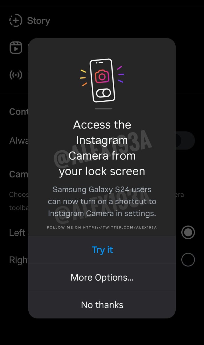 atalho de câmera do instagram na tela de bloqueio, captura de tela
