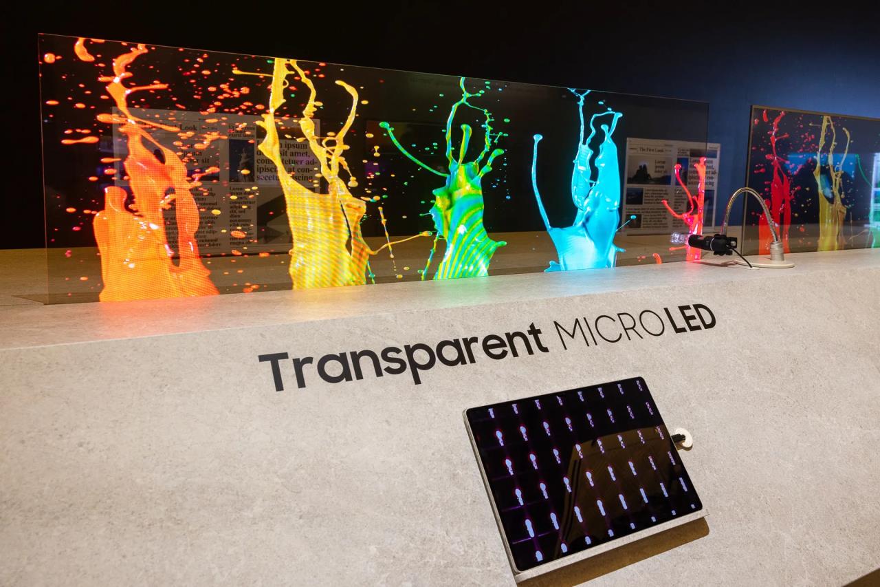 tela MicroLED transparente, samsung, ces 2024