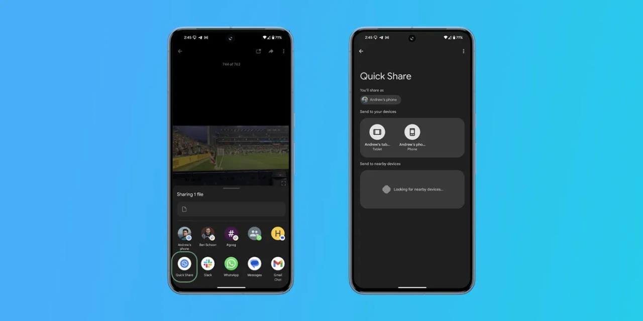 Google, Quick Share, Android e iPhone