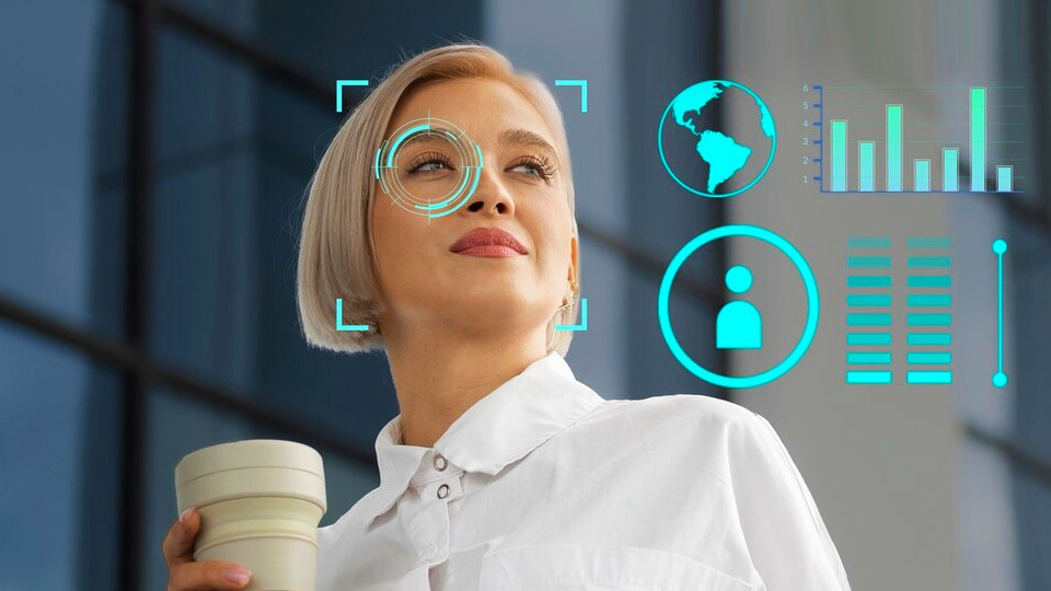 une femme et ses données avec l'intelligence artificielle