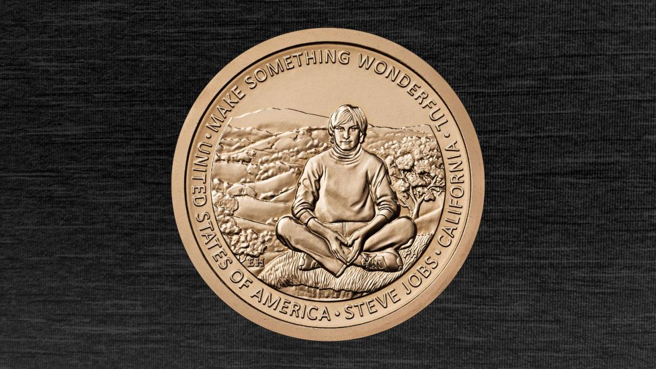 Moeda de US$ 1 homenageia Steve Jobs